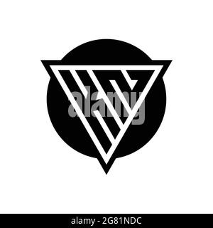 KN logo with negative space triangle and circle shape design template isolated on white background Stock Vector