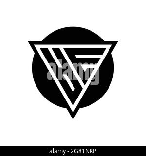 AE logo with negative space triangle and circle shape design template isolated on white background Stock Vector