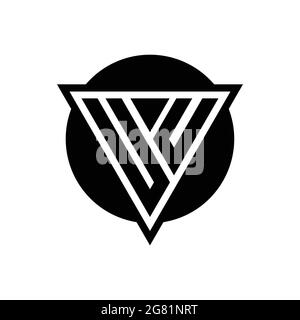 UU logo with negative space triangle and circle shape design template isolated on white background Stock Vector