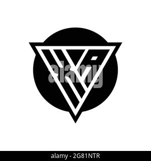 XA logo with negative space triangle and circle shape design template isolated on white background Stock Vector