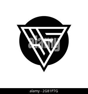 YS logo with negative space triangle and circle shape design template isolated on white background Stock Vector