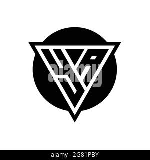 YA logo with negative space triangle and circle shape design template isolated on white background Stock Vector
