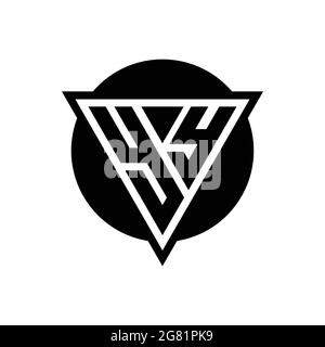 YY logo with negative space triangle and circle shape design template isolated on white background Stock Vector