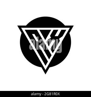 AX logo with negative space triangle and circle shape design template isolated on white background Stock Vector