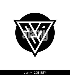 ZA logo with negative space triangle and circle shape design template isolated on white background Stock Vector