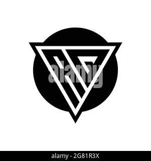 AQ logo with negative space triangle and circle shape design template isolated on white background Stock Vector