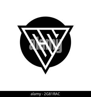 CN logo with negative space triangle and circle shape design template isolated on white background Stock Vector