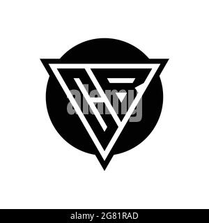 CB logo with negative space triangle and circle shape design template isolated on white background Stock Vector