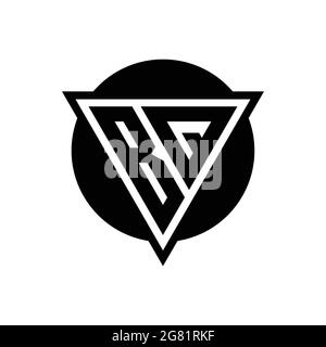 BQ logo with negative space triangle and circle shape design template isolated on white background Stock Vector