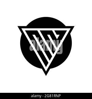 NN logo with negative space triangle and circle shape design template isolated on white background Stock Vector