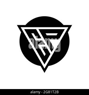 EP logo with negative space triangle and circle shape design template isolated on white background Stock Vector