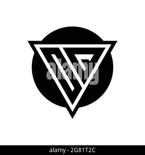 OQ logo with negative space triangle and circle shape design template isolated on white background Stock Vector