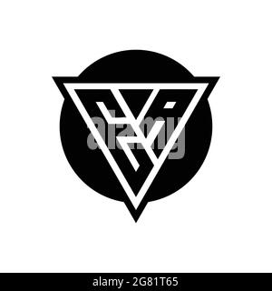 EA logo with negative space triangle and circle shape design template isolated on white background Stock Vector