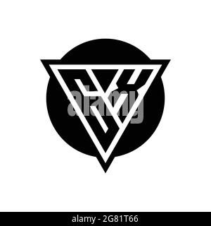 GX logo with negative space triangle and circle shape design template isolated on white background Stock Vector
