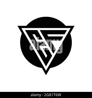 EF logo with negative space triangle and circle shape design template isolated on white background Stock Vector