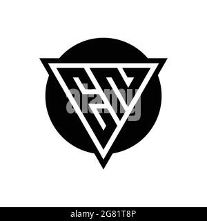 EN logo with negative space triangle and circle shape design template isolated on white background Stock Vector