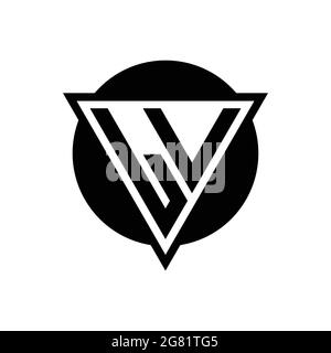 LV logo monogram with triangle shape and circle rounded style isolated on  gold colors and black background design template Stock Vector Image & Art -  Alamy