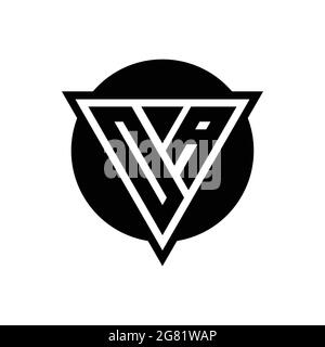 OA logo with negative space triangle and circle shape design template isolated on white background Stock Vector