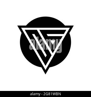 OG logo with negative space triangle and circle shape design template isolated on white background Stock Vector