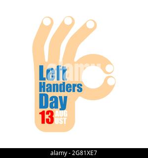 Left Handers Day, August 13th. Party poster Stock Vector