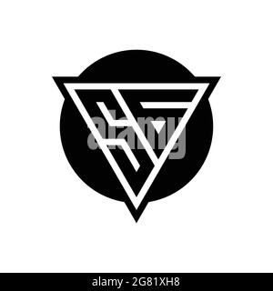 SG logo with negative space triangle and circle shape design template isolated on white background Stock Vector