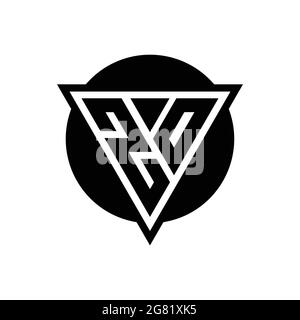 ZO logo with negative space triangle and circle shape design template isolated on white background Stock Vector