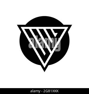 UW logo with negative space triangle and circle shape design template isolated on white background Stock Vector