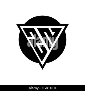 ZN logo with negative space triangle and circle shape design template isolated on white background Stock Vector