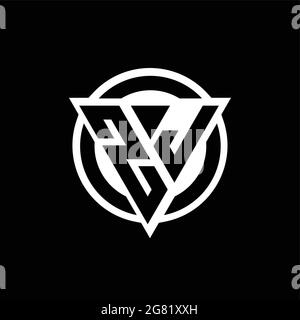 JZ logo with triangle shape and circle rounded design template isolated ...