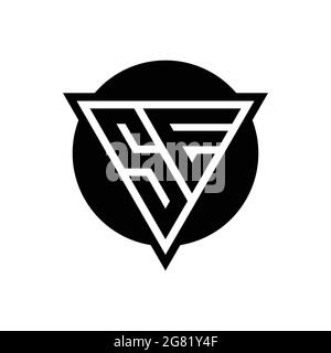 SE logo with negative space triangle and circle shape design template isolated on white background Stock Vector