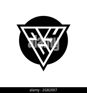 ZY logo with negative space triangle and circle shape design template isolated on white background Stock Vector