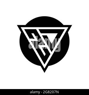 ZD logo with negative space triangle and circle shape design template isolated on white background Stock Vector