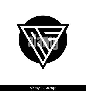 AE logo with negative space triangle and circle shape design template isolated on white background Stock Vector