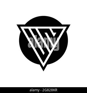 UN logo with negative space triangle and circle shape design template isolated on white background Stock Vector