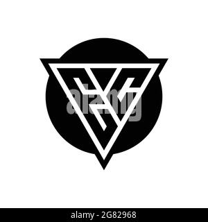 EC logo with negative space triangle and circle shape design template isolated on white background Stock Vector