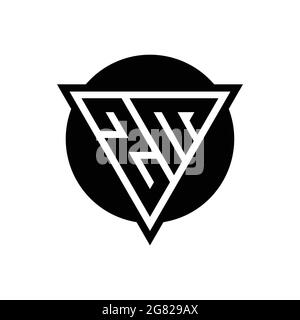 ZM logo with negative space triangle and circle shape design template isolated on white background Stock Vector