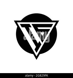 IG logo with negative space triangle and circle shape design template isolated on white background Stock Vector