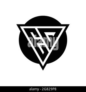EQ logo with negative space triangle and circle shape design template isolated on white background Stock Vector