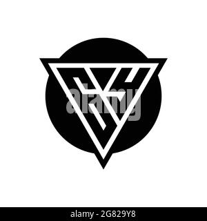 GY logo with negative space triangle and circle shape design template isolated on white background Stock Vector