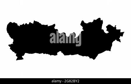 Berkshire county dark silhouette map isolated on white background, England Stock Vector