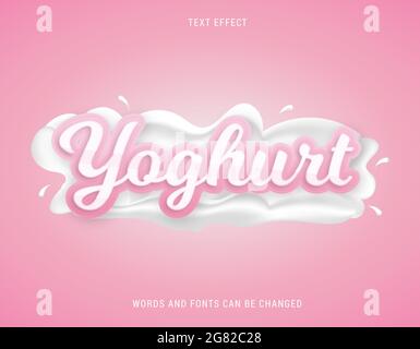 yoghurt text effect 100% editable Stock Vector