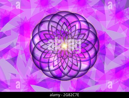 Gold Seed of life symbol Sacred Geometry. Logo icon  Geometric mystic mandala of alchemy esoteric Flower of Life. Vector golden luxury divine flower Stock Vector