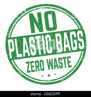 No plastic bags grunge rubber stamp on white background, vector illustration Stock Vector