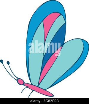 Colored Butterfly , vector illustration, icon. Butterfly wings side view Stock Vector