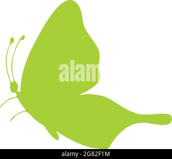 Colored butterfly silhouette. Template for printing , vector illustration, icon. Butterfly wings side view Stock Vector
