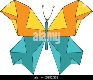 A butterfly made of paper. Origami butterfly Stock Vector