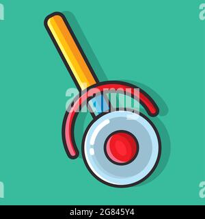 pizza cutter isolated vector illustration in flat style Stock Vector
