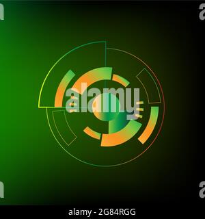 Abstract backgrounds wallpaper pattern with gradient outline circle button icons technology global futuristic modern style art graphic design vector a Stock Photo