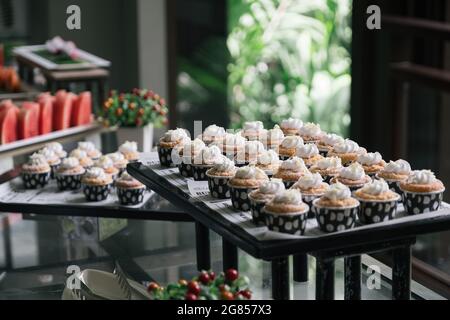 many cupcakes on table for lunch Stock Photo