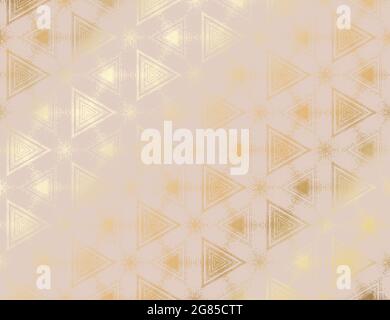 Abstract light pink peach and gold textured pattern with kaleidoscope effect. Symmetric geometric vector ornament for wallpaper backdrop design, digital paper, invitations or other printable covers. Stock Vector
